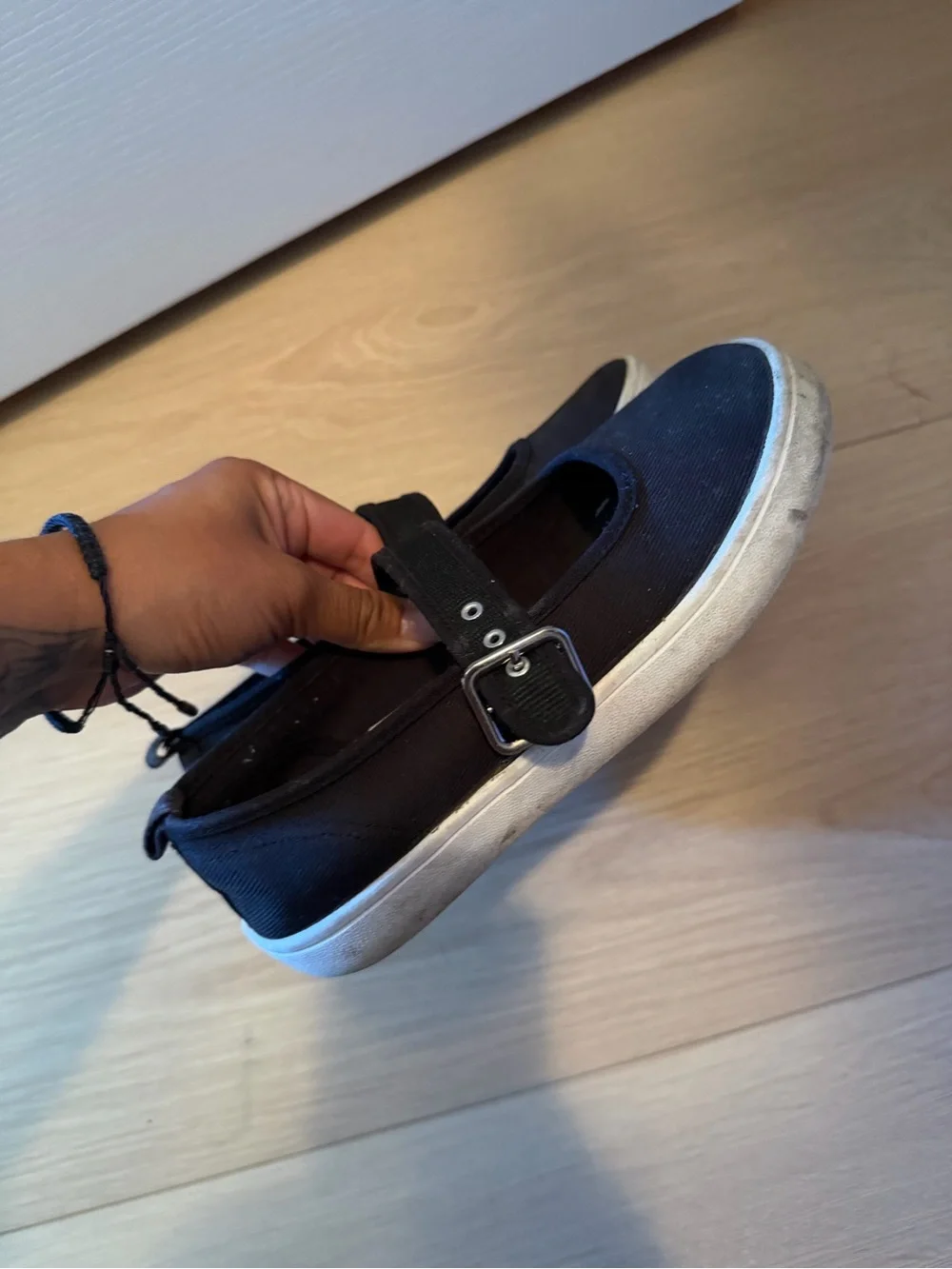 art class Black Canvas Mary Jane Shoes with Strap